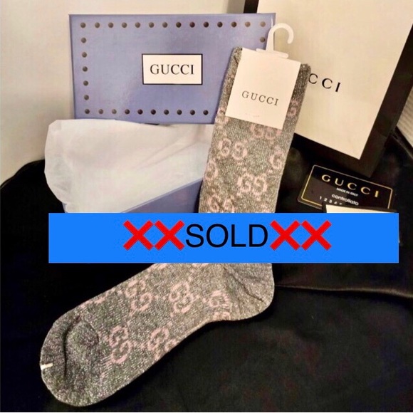 Source Unknown Accessories - Grey & Pink Metallic Socks Med 5-9 NWT